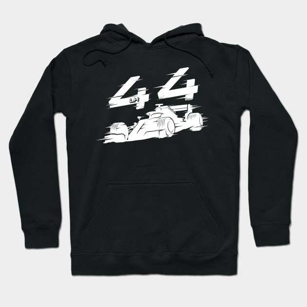 We Race On! 44 [White] Hoodie by DCLawrenceUK